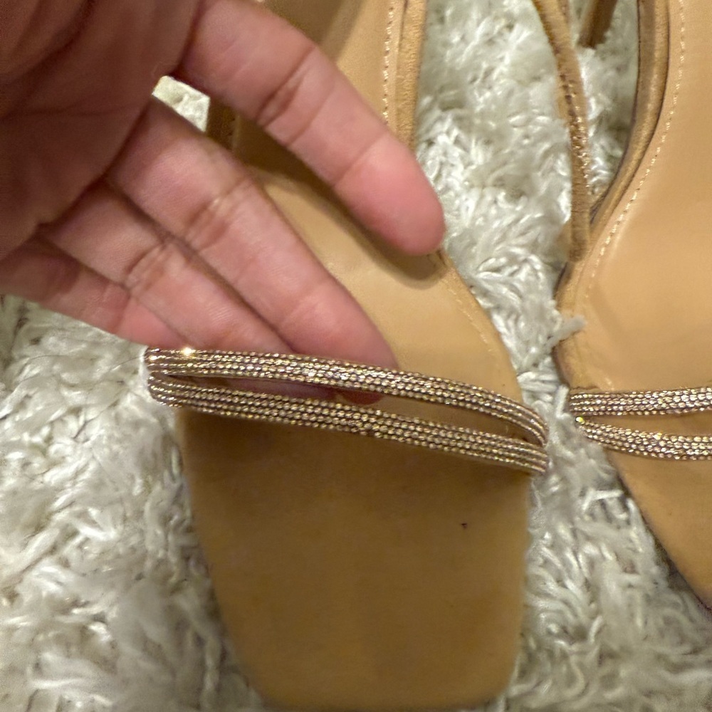 Express Gold Rhinestone Sandals - Picture 7 of 16